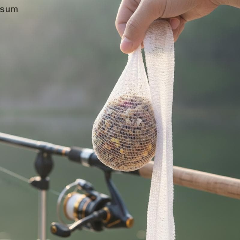 [sum] Isca De Pesca De Carpa Ninho Malha Solúvel Dissolução Rápida Biodegradável 5M Comprimento Rolo Alimentador Conto P