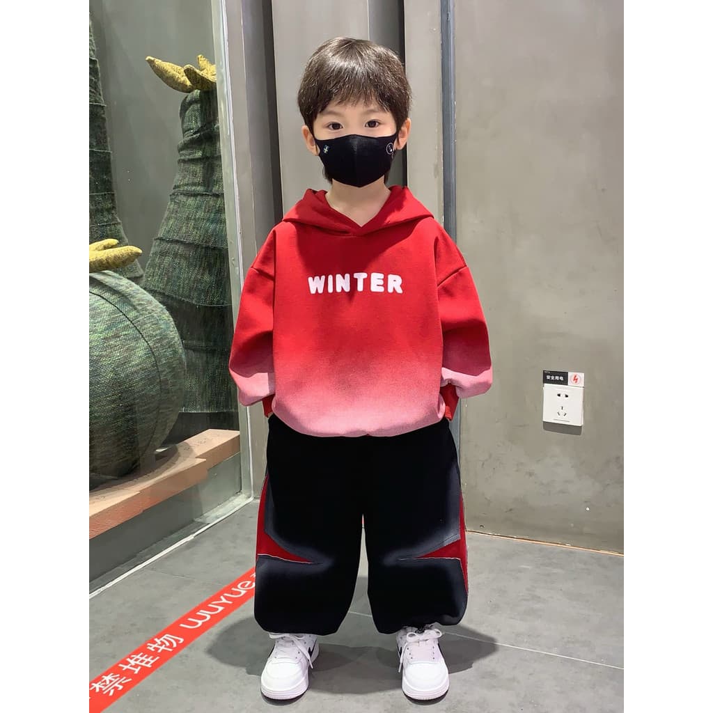 Meninos outono terno crianças roupas 2026 novo estilo bonito moda na moda menino moletom com capuz solto terno de duas p