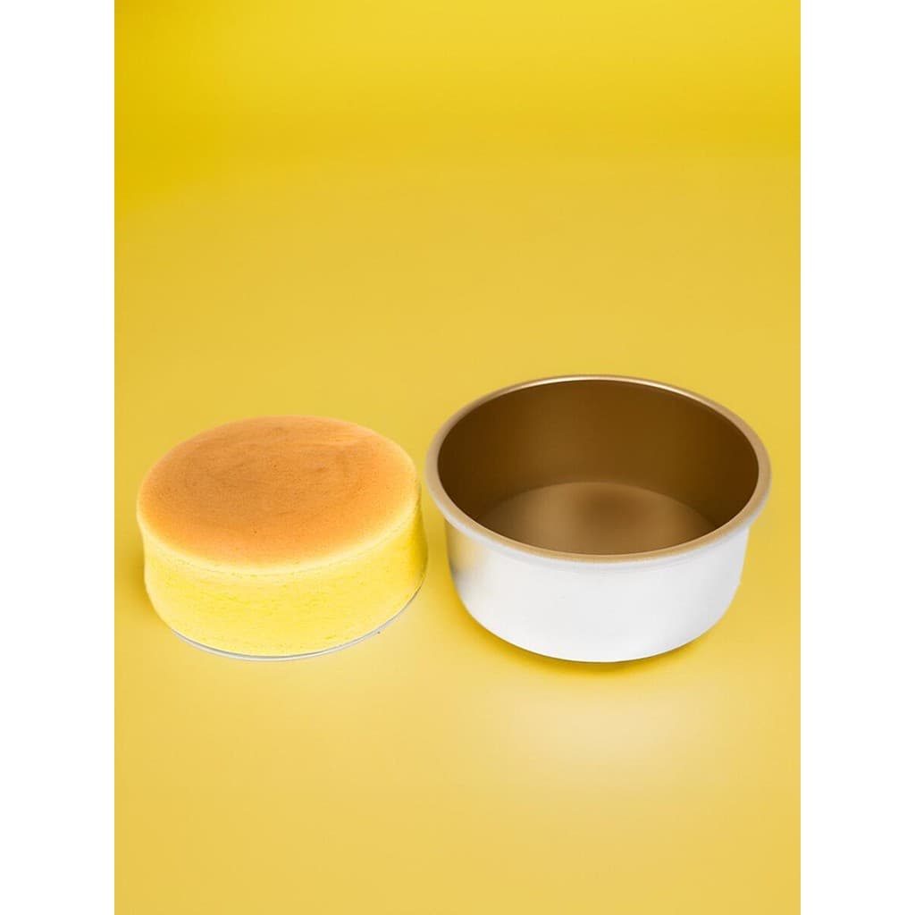 Sanneng redondo dourado antiaderente molde de bolo 20cm 27cm fundo sólido fundo móvel queijo molde de cozimento antiader