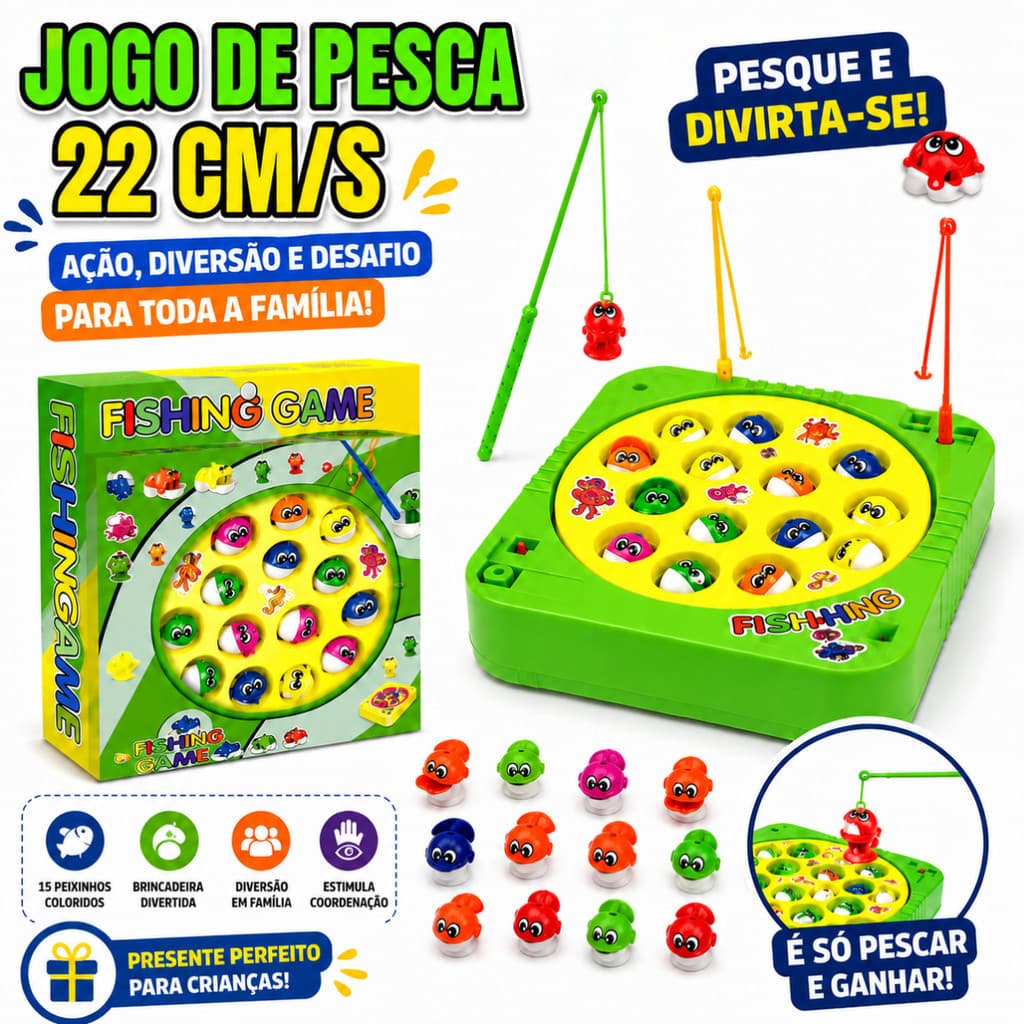 Pesca Maluca Infantil Brinquedo Educativo Pega Peixe para Crianças