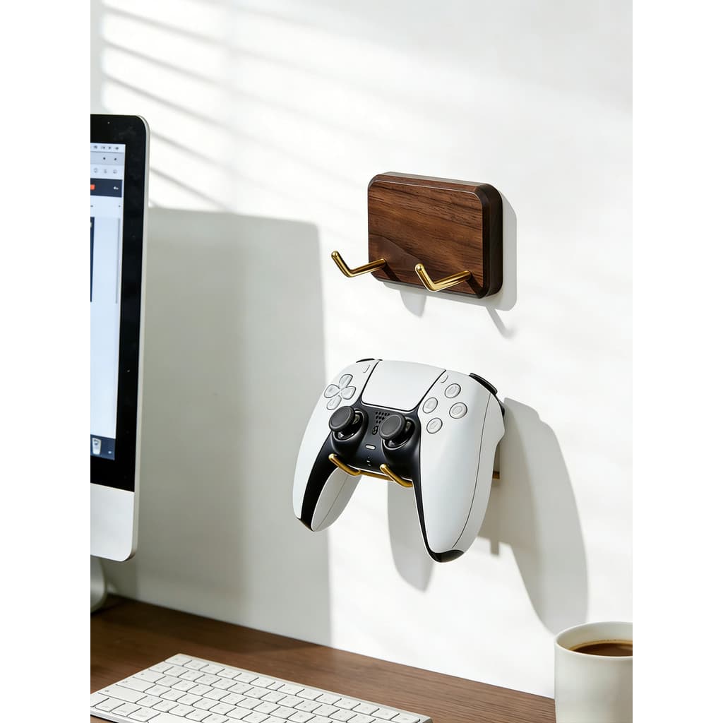 Suporte de madeira maciça para Gamepad, interruptor de jogo PS5, Universal, xbox, suporte para fone de ouvido para jogos