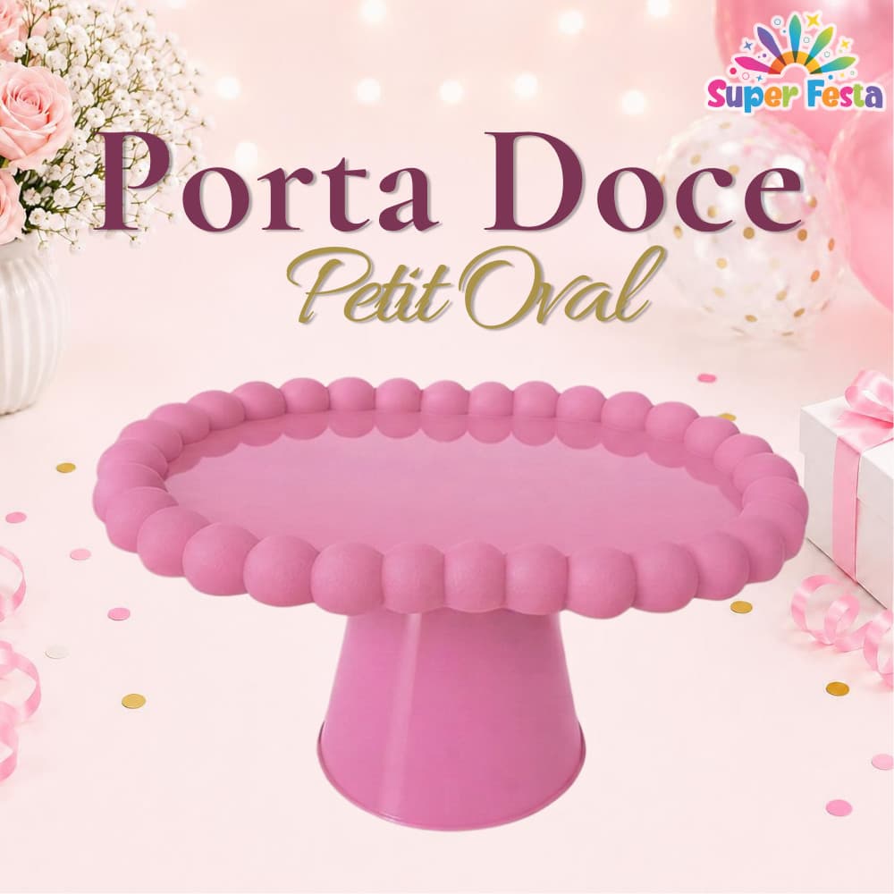 PETIT OVAL 21cm PORTA DOCE - DIVERSAS CORES PARA SUA FESTA
