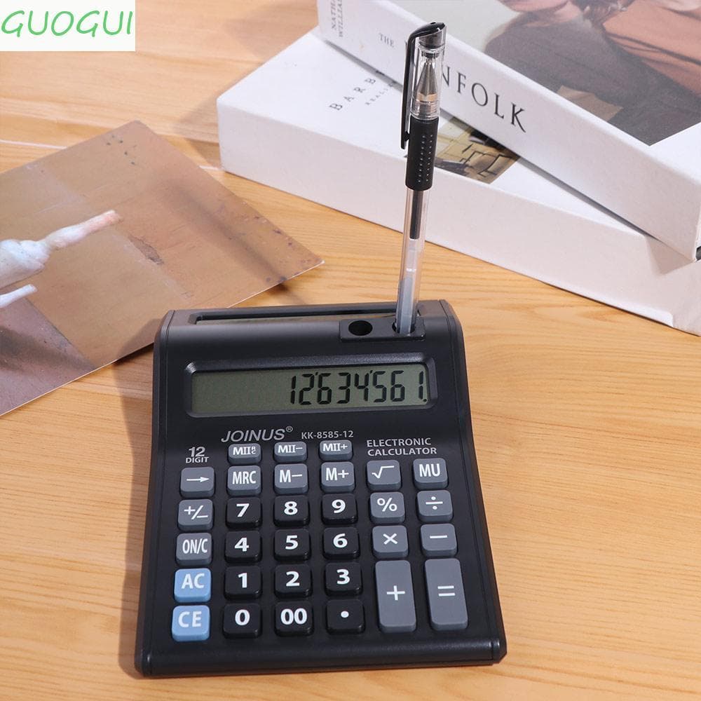 Calculadora Mecânica GUOGUI , De 12 Dígitos Com Tela Dupla Alimentada Por Bateria Financeira Portátil