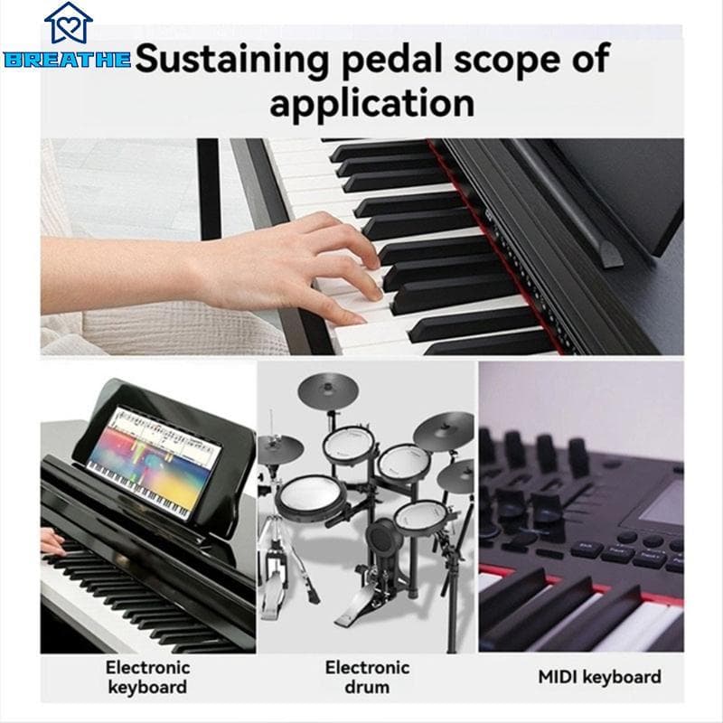 BREATH User Friendly Sustenta Pedal Para Teclados Pianos Digitais Textura ABS