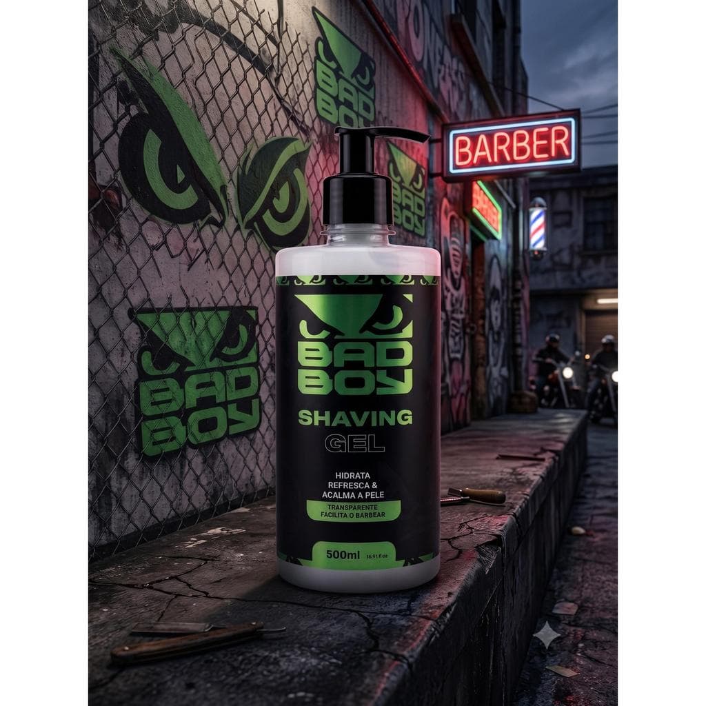 Shaving Gel Bad Boy 500ml – Deslizamento Perfeito e Hidratação Pós-Barba