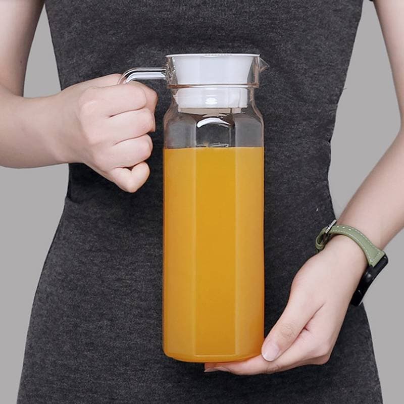 Jarra De Suco De Água 1.1L , Garrafa Transparente De Plástico Para Armazenar Sucos Frescos E Bebidas Cozinha , Geladeira