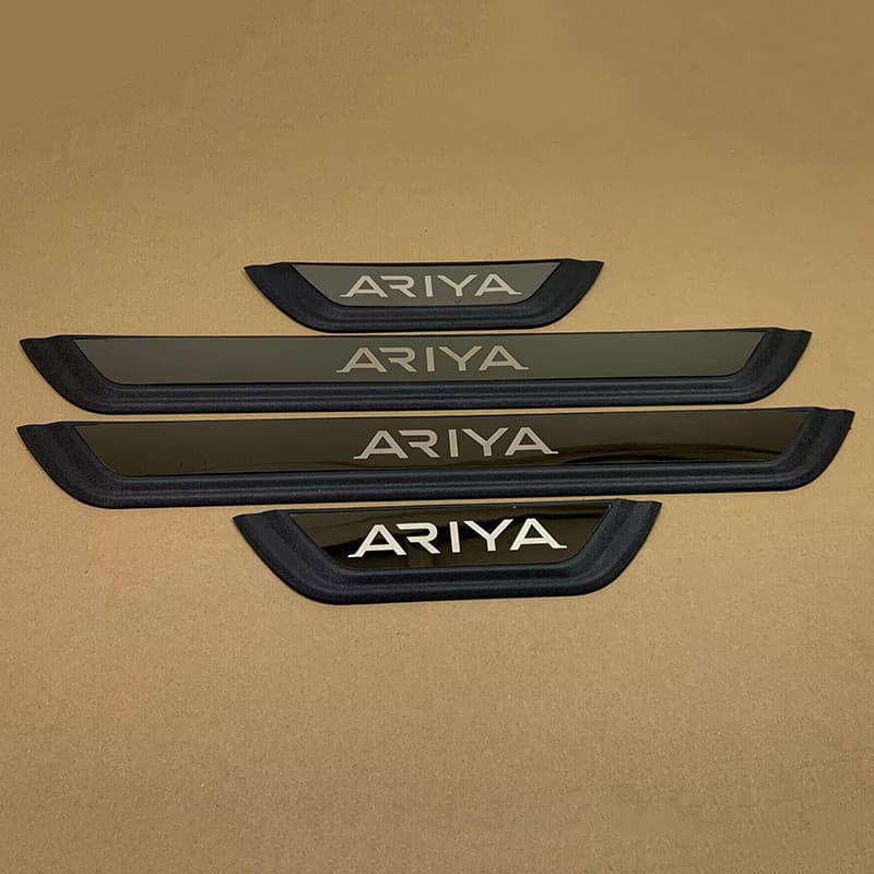 Aço Inoxidável Guarnição de Soleira Proteção de Porta de Carro para Nissan Ariya, Conjunto de 4 peças