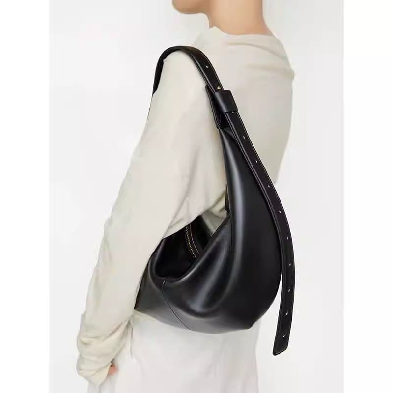 Bolsa de Croissant com Design de nicho, bolsa mensageiro de ombro estilo preguiçoso, bolsa de bolinho de textura de alta