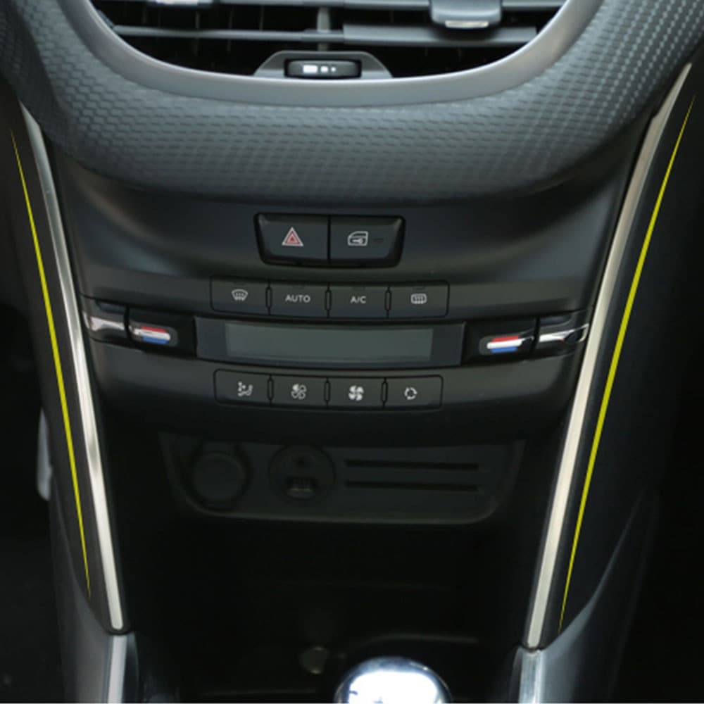 Para Peugeot 2008 2014-2019, Friso Adesivo Lateral em Aço Inoxidável para Controle Central de Ar Condicionado e Ventilaç
