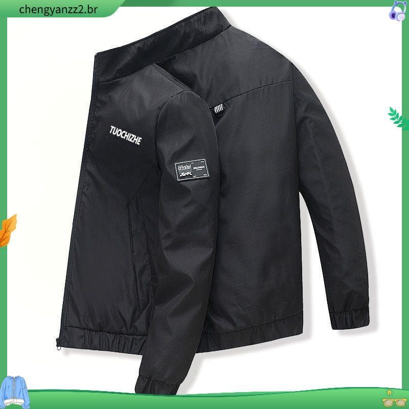 Primavera outono jaqueta masculina fino-ajuste jaqueta nova Casual topo versão coreana na moda masculina gola jaqueta ro