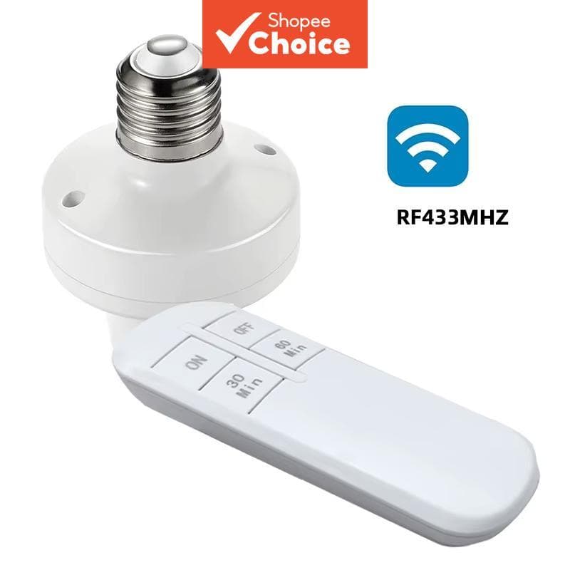 Controle Remoto Sem Fio RF 433MHz Soquete de Lâmpada E27 Interruptor Inteligente Base de Lâmpada LED Interruptor