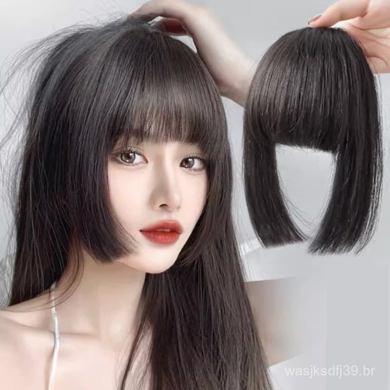 Moda Feminina Lolita Franja Peruca Peça Com Costeletas Bonito Menina Princesa Extensão De Cabelo Cosplay Anime Grampo Ac