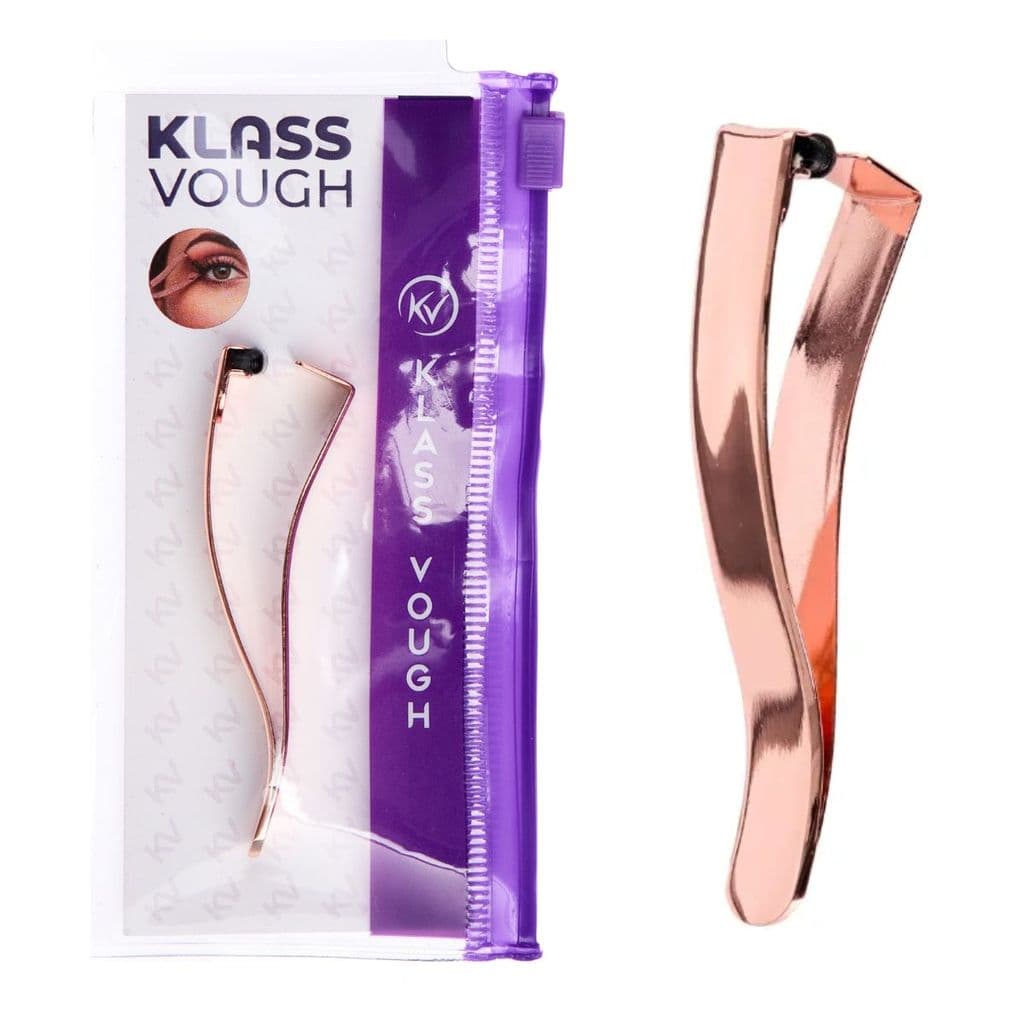 Pinça 2 em 1 Curvador e Aplicador de Cílios Postiços Rose Gold Aço Inox Klass Vough