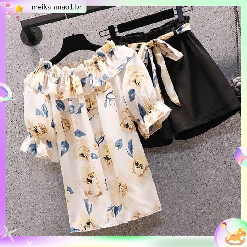 Coleção de 18.000 pessoas peça única/conjunto 2026 verão Plus Size feminino 100kg capa barriga mais magro olhar Shorts t