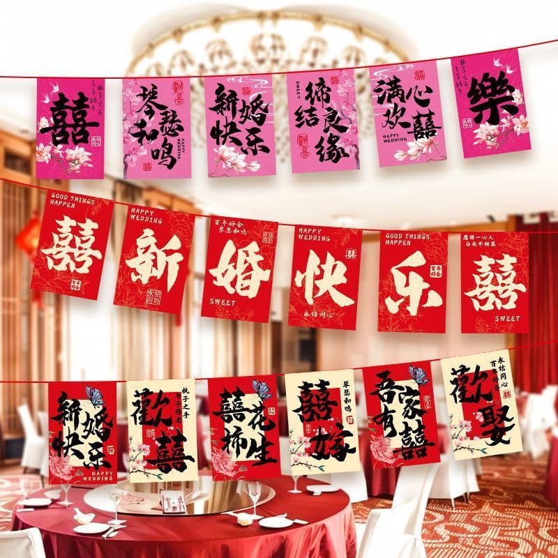 Novo estilo chinês escadas de casamento apoio de braço fundo parede puxar flor abertura loja tira decoração sala casamen