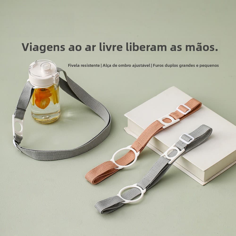 Alça para garrafa de bebida ao ar livre garrafa de água garrafa de água mensageiro cinta cordão fivela dois-em-um alça a