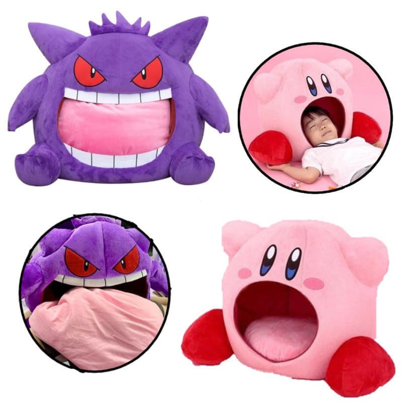 50 cm Super Fofo Jogo Kirby Nap Toe Box Almofada Macia Brinquedo de Pelúcia Gengar Cosplay com Alça