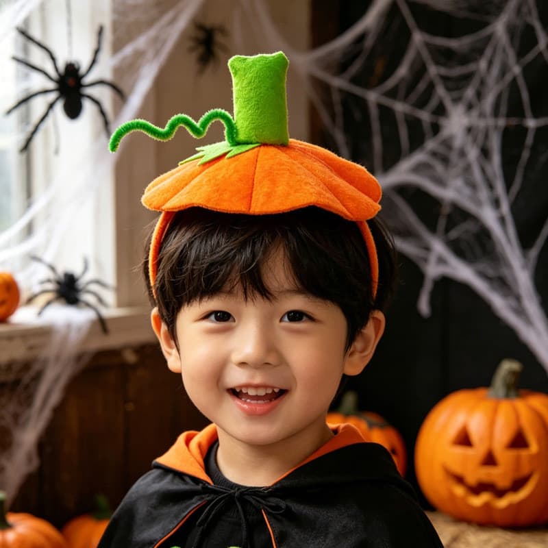 Estoque pronto Tiara de abóbora de Halloween para festa de fim de ano infantil Acessórios para cabelo Festival Fantasma