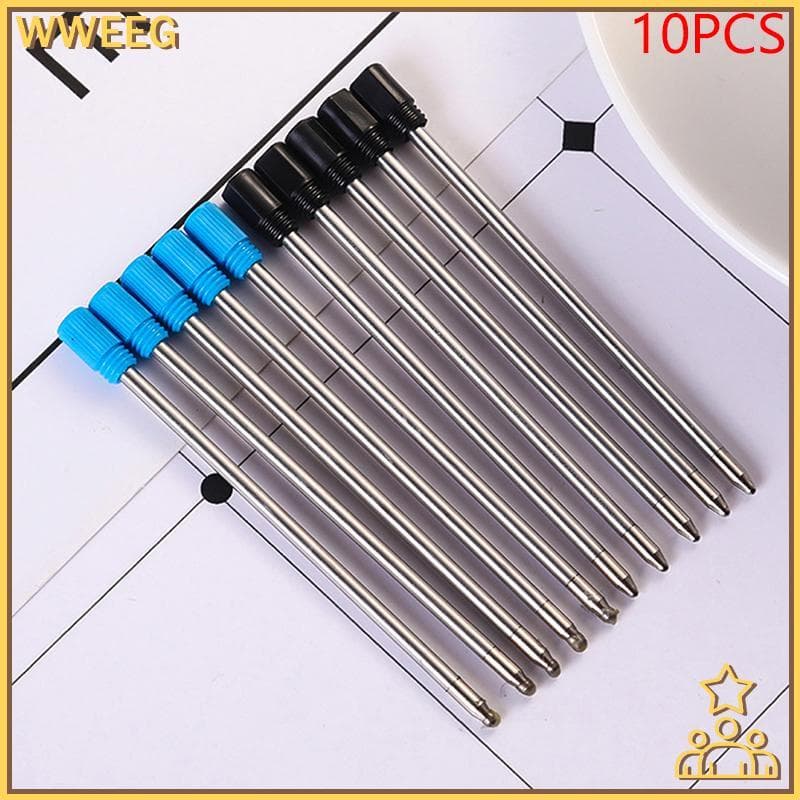 10pcs 7cm 0.5mm Recarga De Cristal De Tinta Metal Rolete Caneta Esferográfica Ponta Média Canetas Esferográficas De Cor