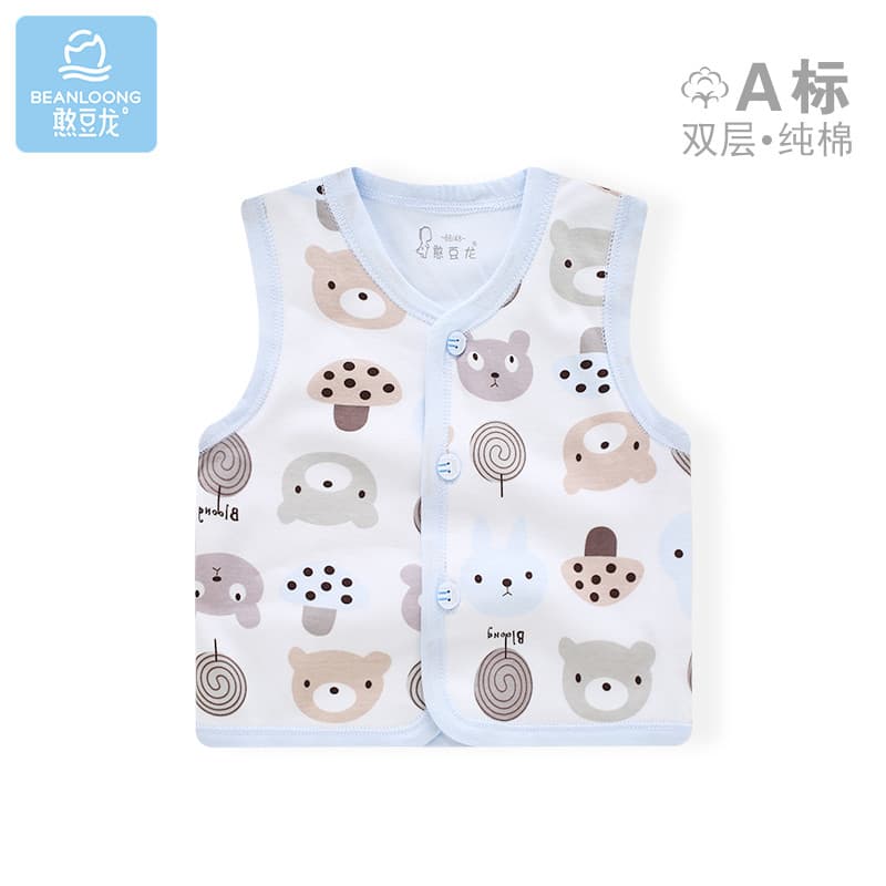 Colete de bebê primavera outono exterior Wear fino dupla camada puro algodão meninos meninas novo estilo colete do bebê