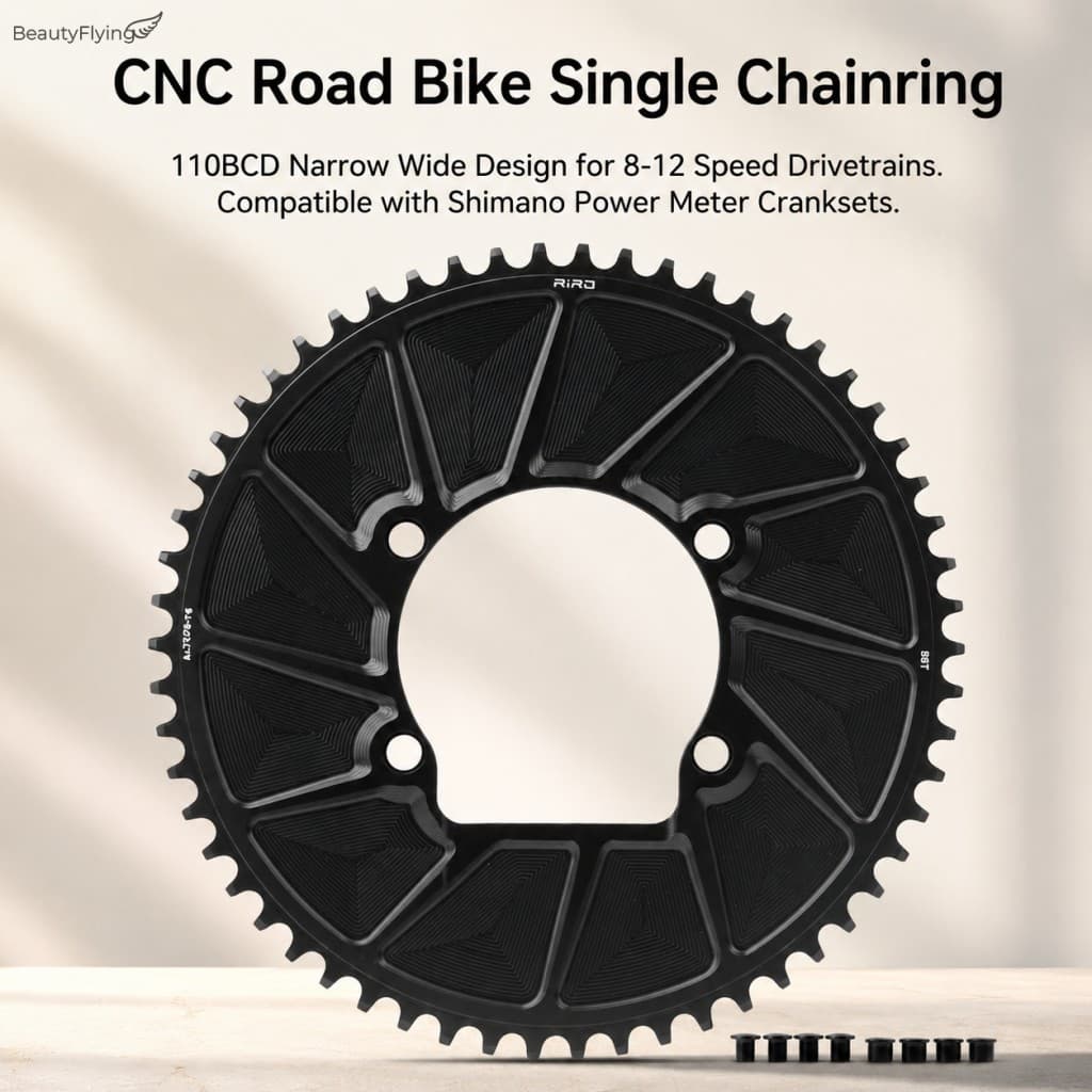 Goldix Bicicleta De Estrada Única Coroa CNC Alumínio 110BCD-Fechado Estreito Largo Chainring 46T 56T Para Shimano-Medido