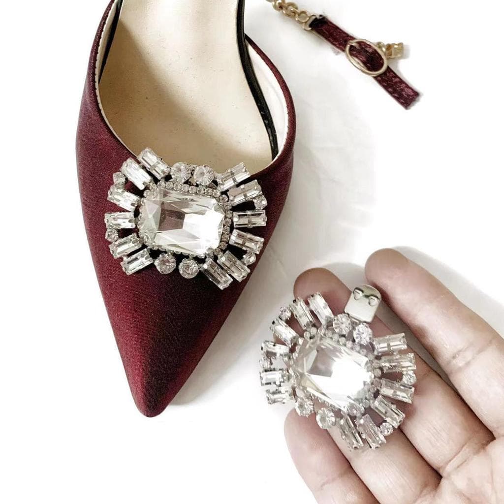 1 Peça Prata Strass Sapato Clipe Fivela Ornamento De Moda De Alta Qualidade Para Festa De Casamento Calçados De Noiva