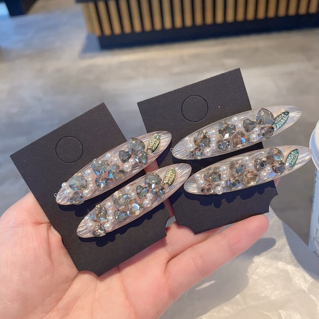 Presilha de Cabelo Elegante com Detalhes de Diamante, Modelo 2026, Ideal para Franjas e Cabelos Laterais, Acessório Char