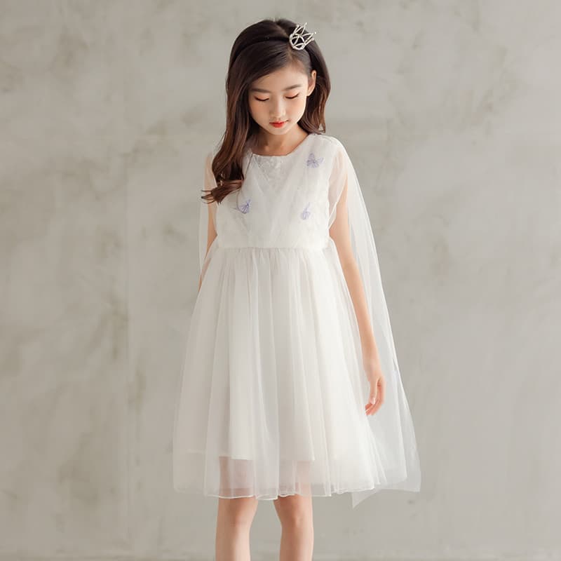 Meninas vestido flor menina vestido de princesa estilo ocidental verão estilo longo estilo verão Super fada médio grande