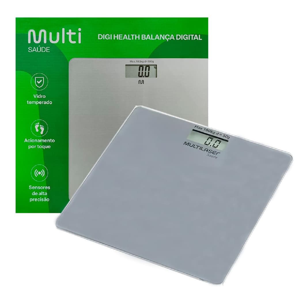 Balança Digital 180 Kg Bateria Cor Preto - Multi Saúde