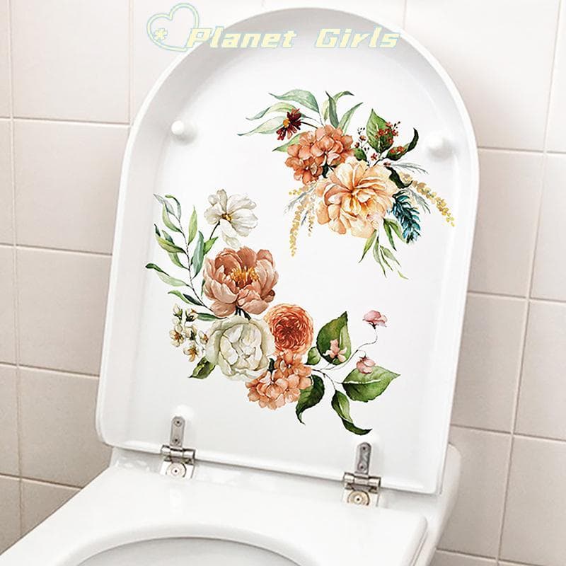 haostone Borboleta Flor Assento De Vaso Sanitário Stiers Auto-Adesivo Tampa Decalques Diy Removível Para Banheiro Decora