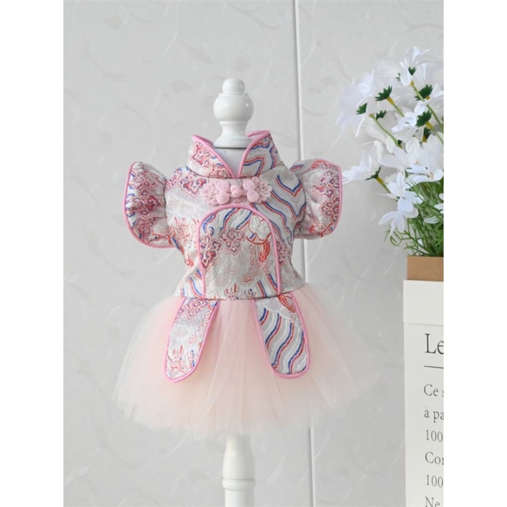 Roupas para cães de estimação gato Tang terno rosa vestido de casamento Teddy Pomeranian Yorkshire princesa primavera ou