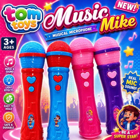 Microfone Infantil Brinquedo Sai a Voz e Musical Cantor Rock