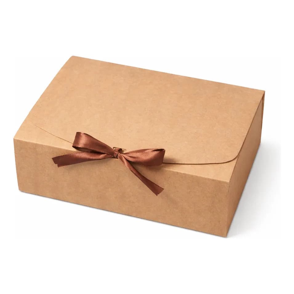 Caixa de Presente com Fita Cetim 30x25x10cm Kraft Premium Embalagem para Presentes Lembrancinhas