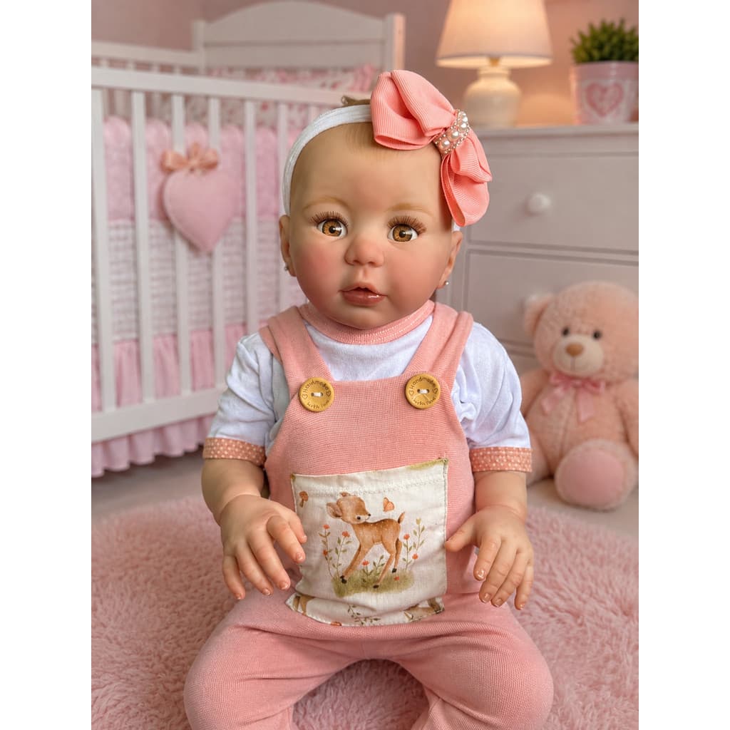 Boneca Bebê Reborn Liz Corpo De Silicone Realista 48cm