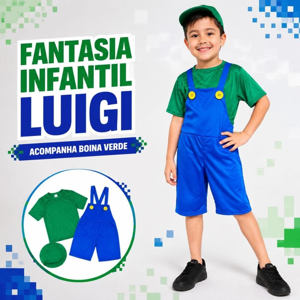 Fantasia Infantil Luigi com boina - G