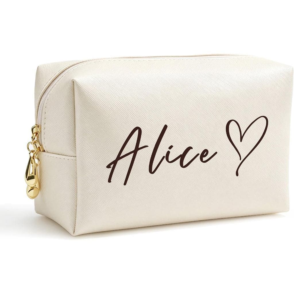 Bolsa de maquiagem personalizada EDSGB, bolsa de cosméticos à prova d'água, com nome e flor de nascimento, adequada como