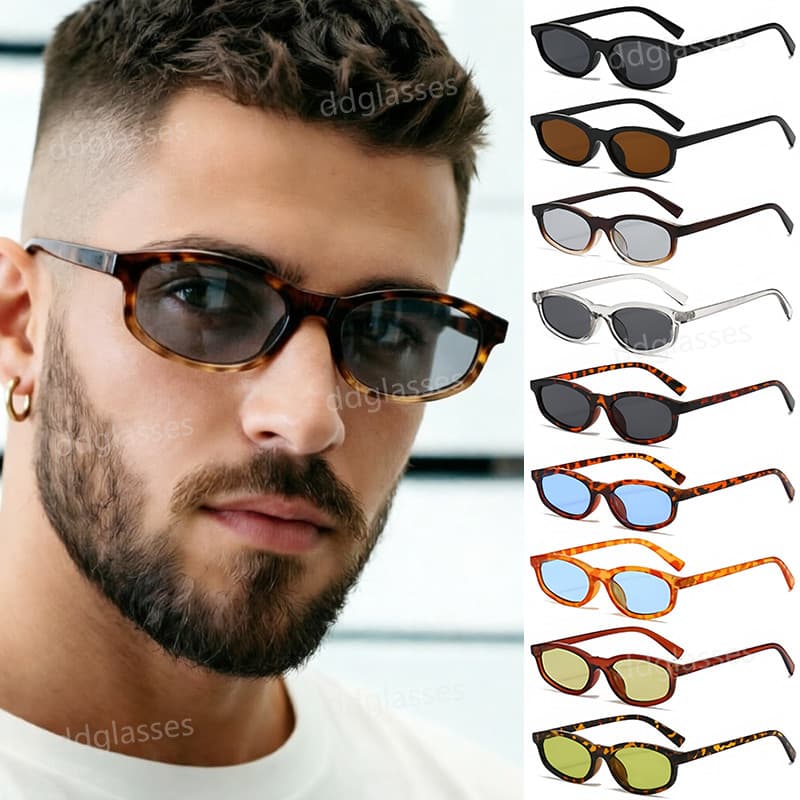 Óculos De Sol Ovais De Moda Simples Para Homens E Mulheres Ao Ar Livre Retrô Resistente A UV Com Armação Pequena