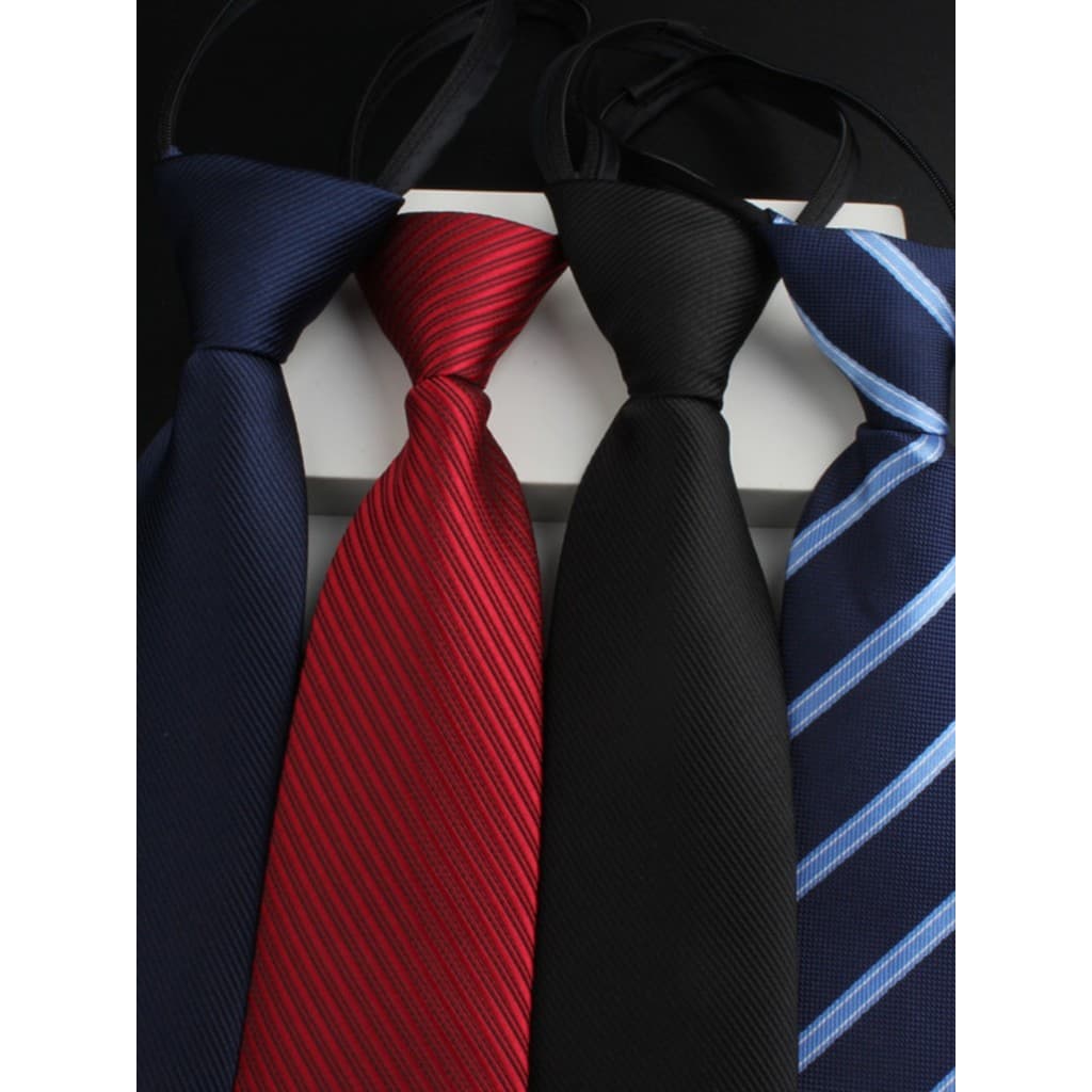 Zíper azul marinho xadrez prata ponto fácil de puxar gravata negócios Formal wear grupo ferramentas usar gravata colar d