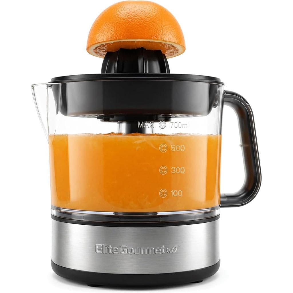 Espremedor de Cítricos Elétrico Elite Gourmet ETS623, Livre de BPA, 40 Watts, Compacto, Grande Capacidade, Controle de P