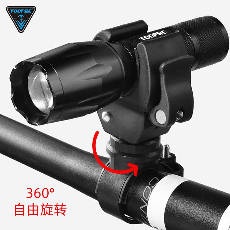 TOOPRE suporte de luz da bicicleta clipe lanterna titular Mountain Bike farol suporte fixação rotativo Universal suporte