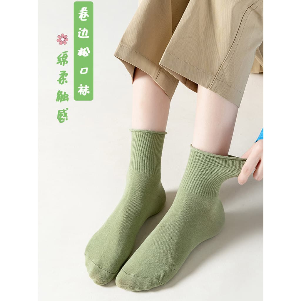 Verde branco mulheres grávidas Edema meias femininas primavera outono boca solta puro algodão solto confinamento meias p