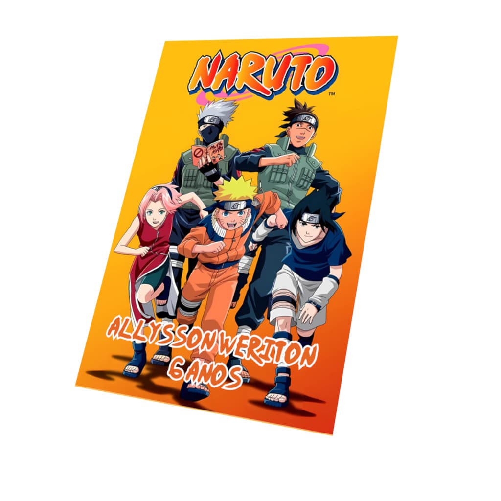 Kit Livrinhos para Colorir Tema Naruto Lembrancinha Personalizada com Nome e Idade