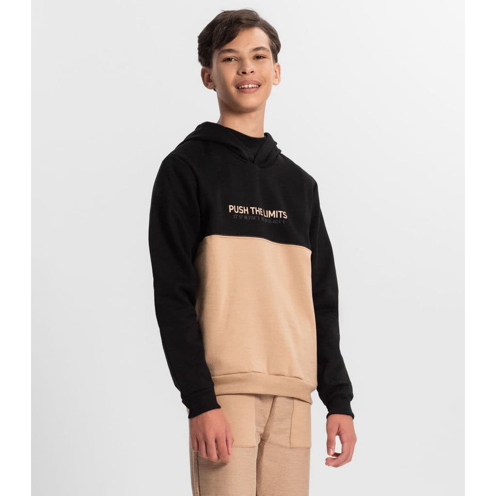 Moletom Juvenil Menino Com Capuz Minty Preto
