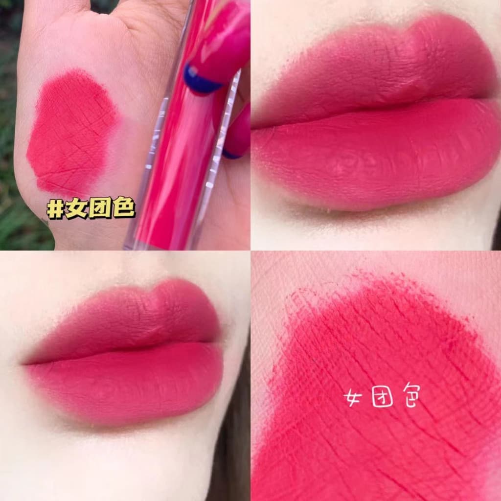 Irmã mais velha coreana!Super quente prático um super branco menina grupo cor fosco esmalte labial copo antiaderente não