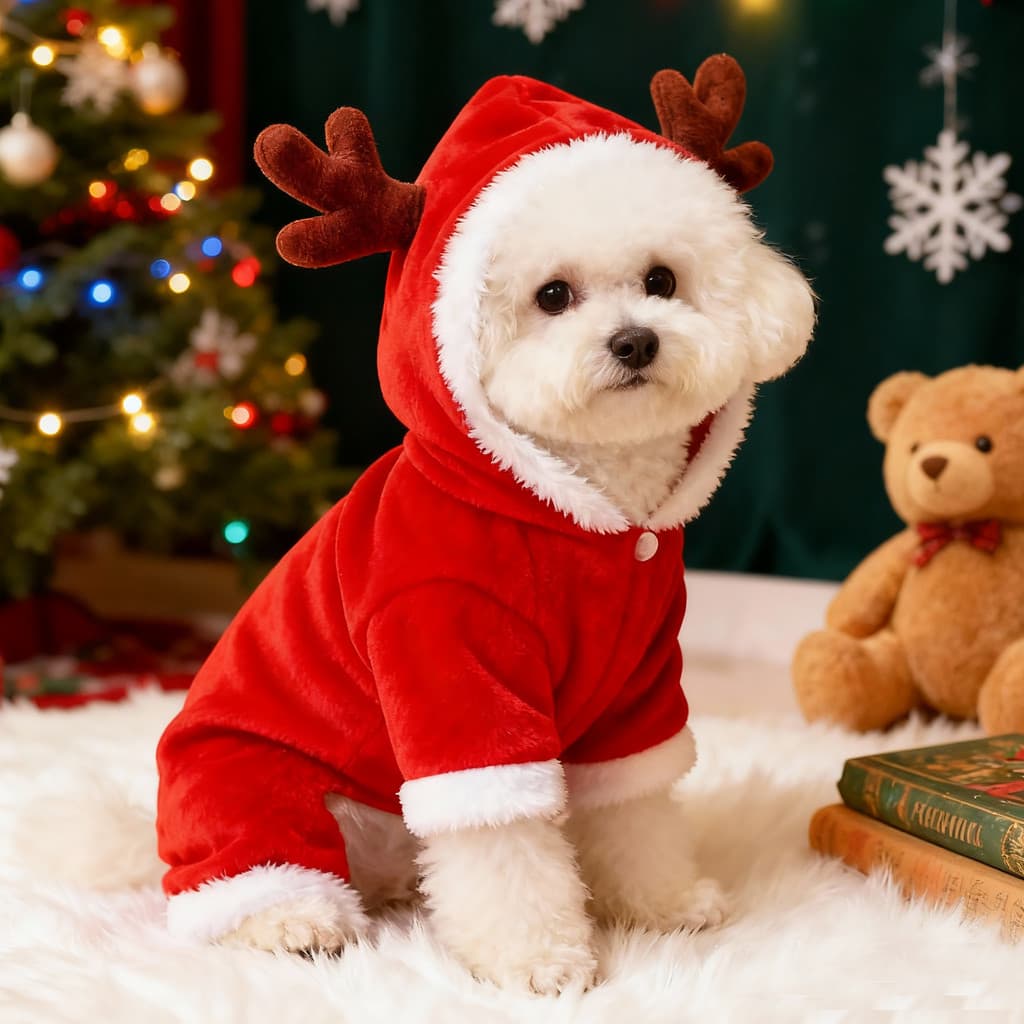 Natal Pet traje roupas para cães gato Elk roupas de quatro patas Bichon Teddy Pomeranian ano novo quente roupas de inver