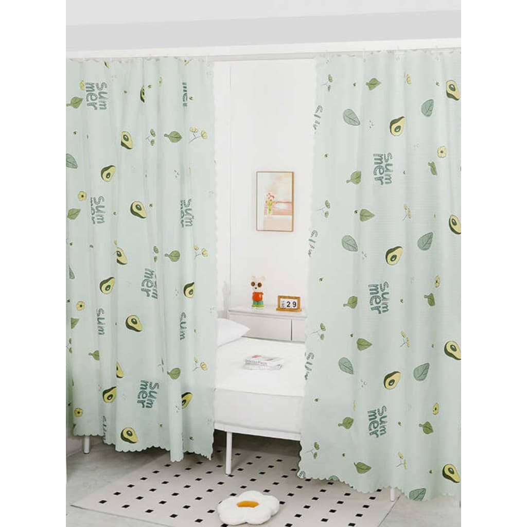 Quarto único apartamento quarto sala de estar pano dividido barato cortina Bay janela cortina curta dos desenhos animado