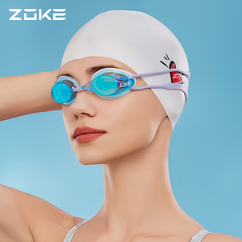 Zhuke galvanoplastia óculos de natação 2026 novo estilo senhoras miopia profissional corrida óculos de natação HD à prov