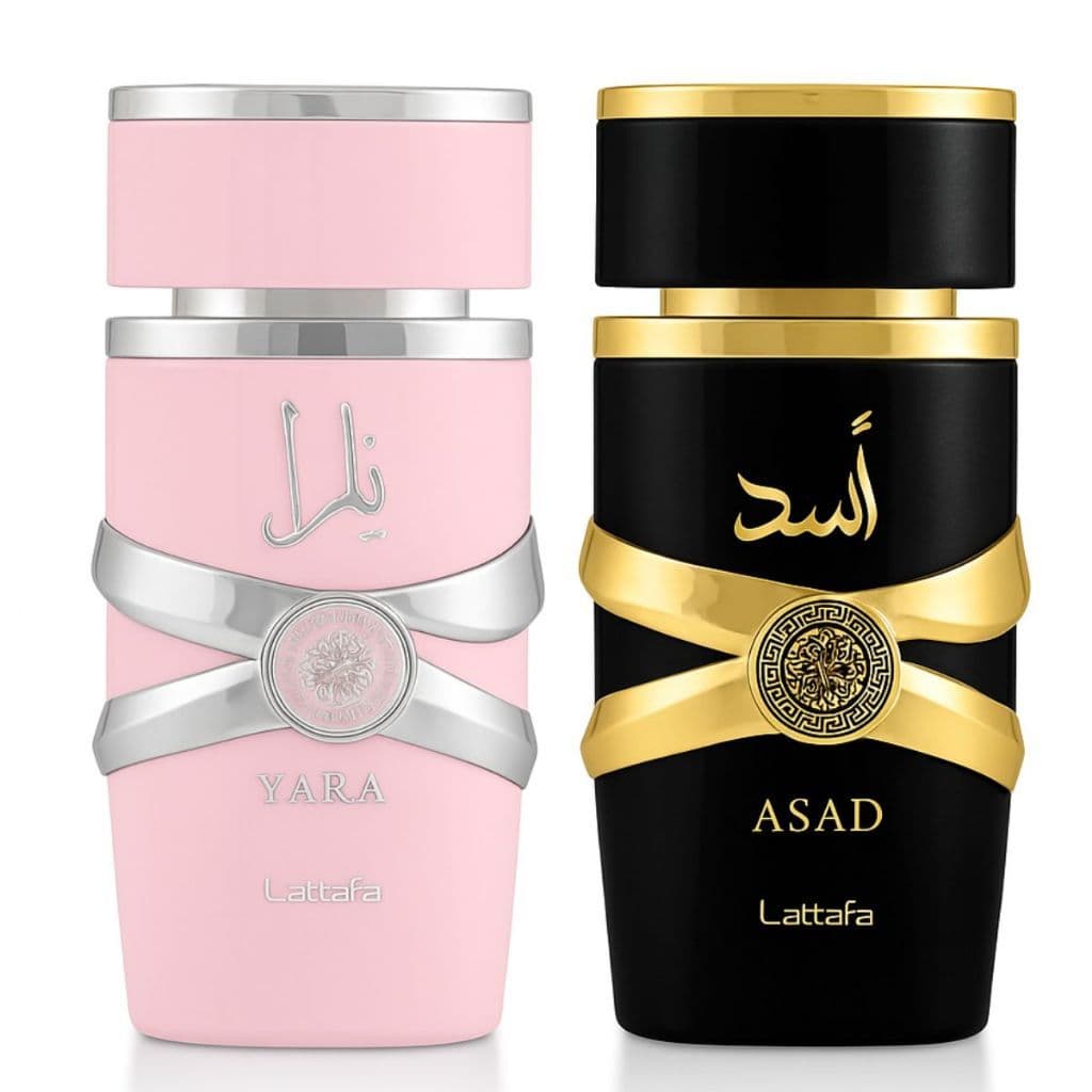 Kit Perfume Masculino e Feminino Árabe Asad + Yara Tradicional | Longa Duração Sofisticado