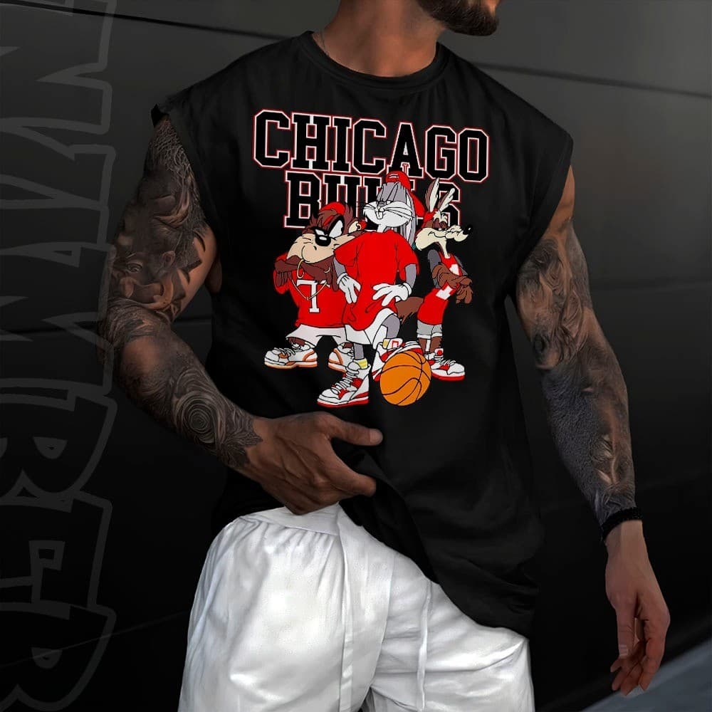 Camiseta regata machao oversized masculino basquete chicago retro vintage Longline algodao unissex