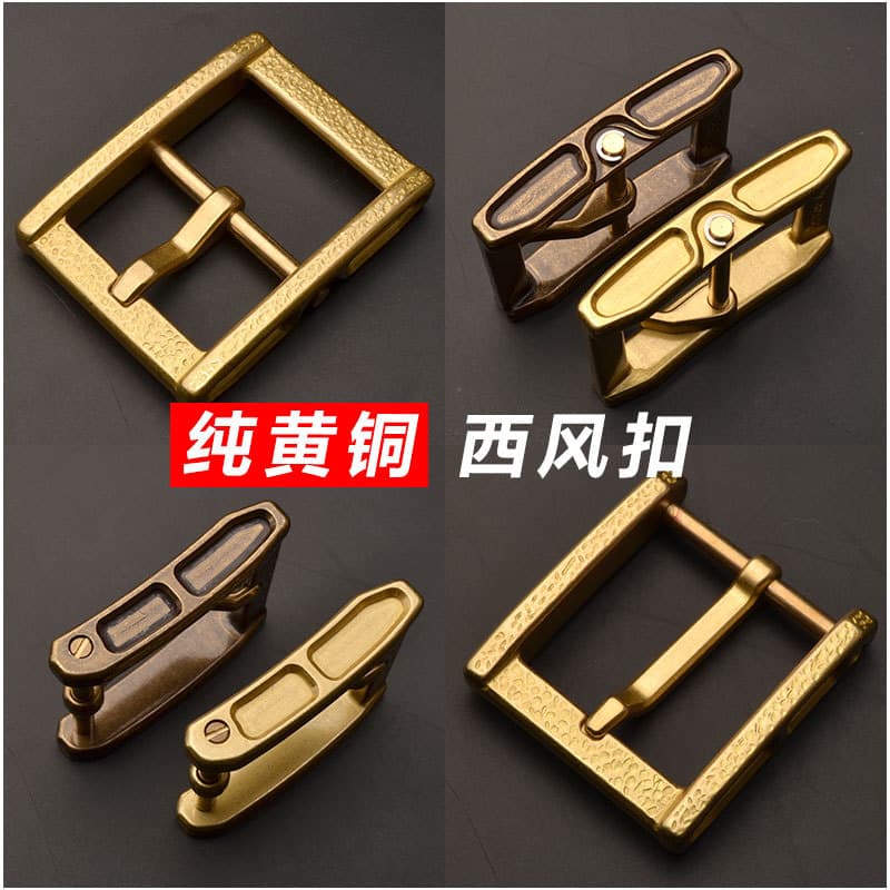 Fivela de cinto de latão puro masculino em forma de japonês fivela de cinto tipo pino de bronze cinto cabeça calças cint